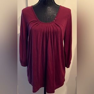 Joe Fresh Burgundy Red Scoop Neck Top Size Large
